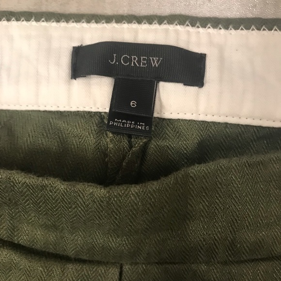 J. Crew Linen Crossover Short in Olive Green - Picture 3 of 6